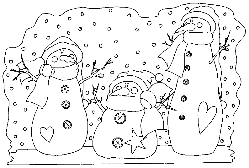 Bałwany kolorowanki